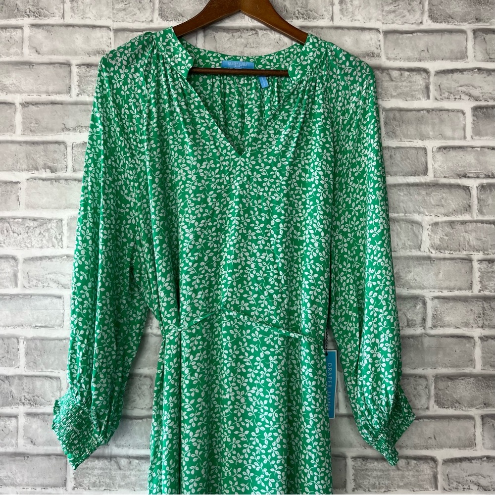 NWT. Draper James RSVP Reese Witherspoon Bright Green Shirt Dress 👗